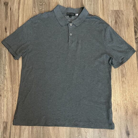 Banana Republic Luxury Touch‎ Performance Men Gray Short Sleeve Pullover Polo L - Picture 1 of 6